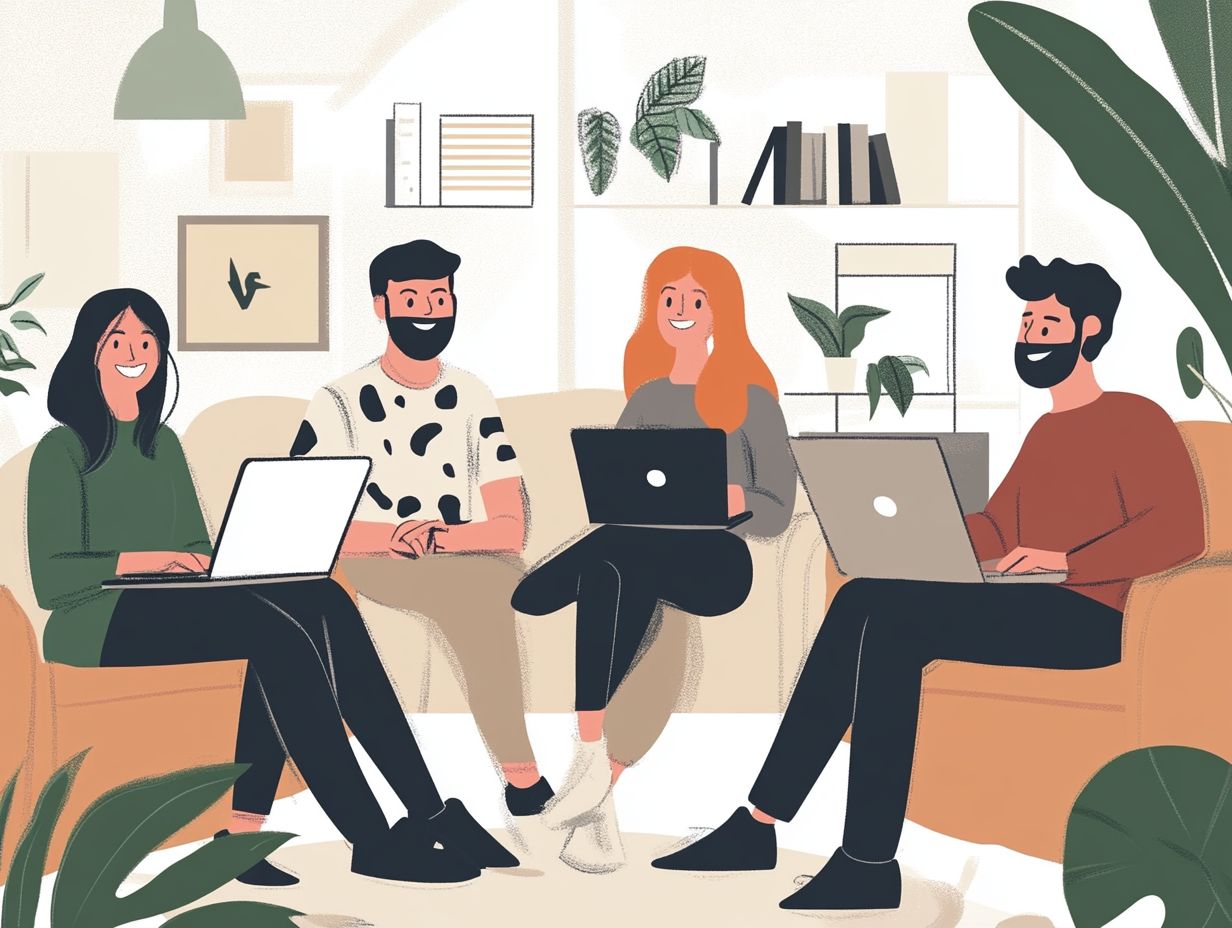 Visual representation of tips for successful team building with remote workers