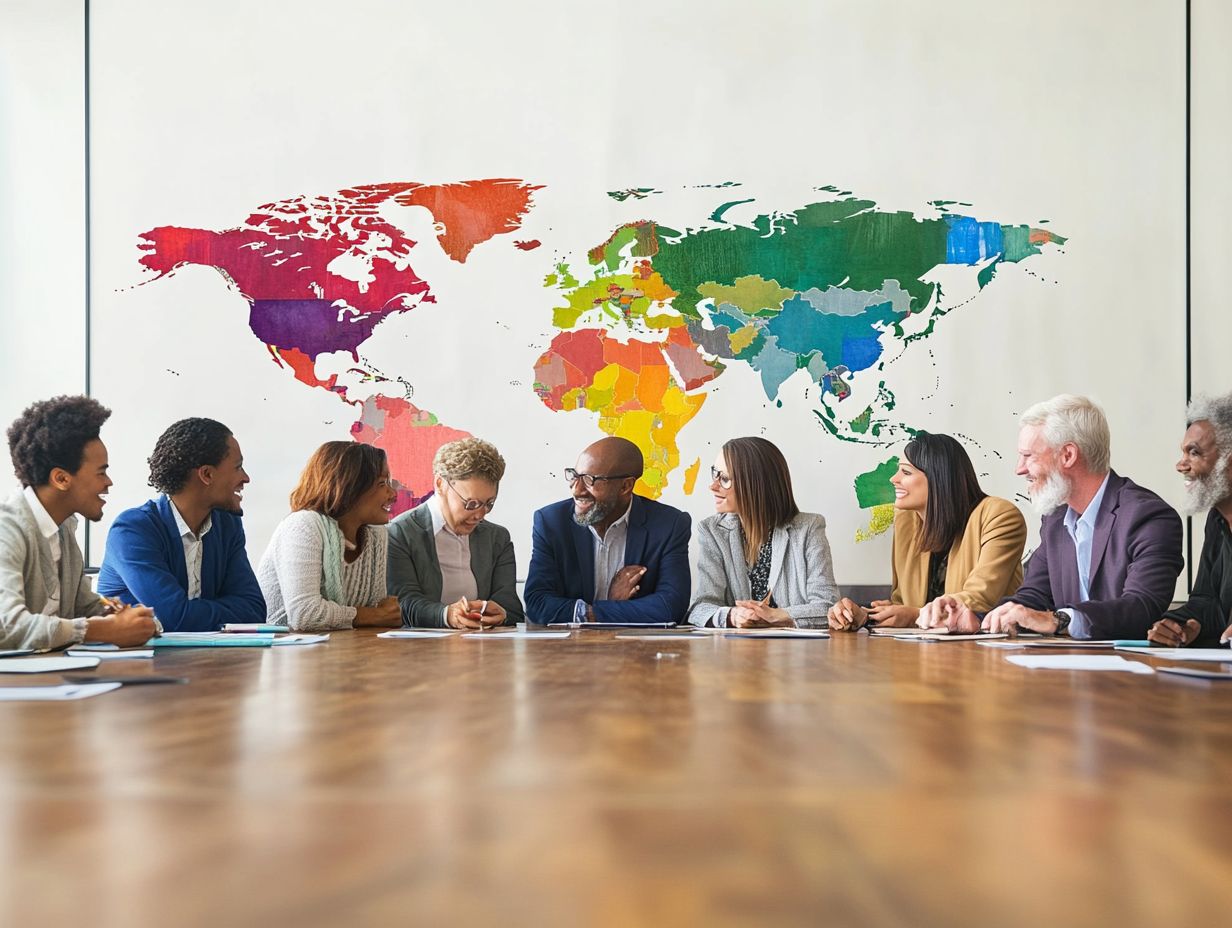 A diverse team collaborating effectively